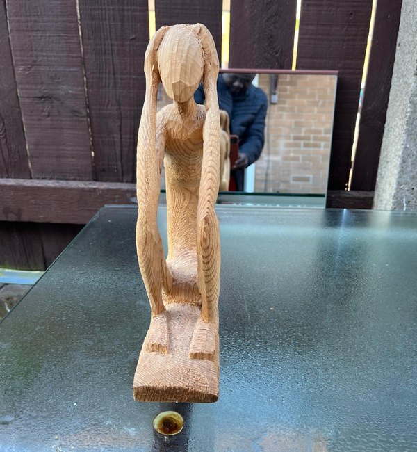 Tall standing wooden figure