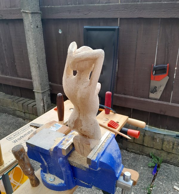 Animal figure taking shape in the workshop