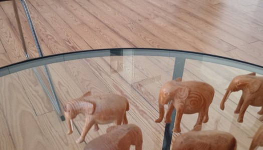 Hand-carved wooden wildlife figures